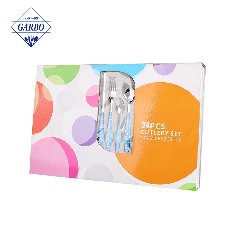 Stainless Steel Silverware Set with Color Handle wholesaler