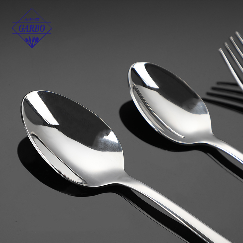 High mirror polish silverware stainless steel dinner spoon with various special handle