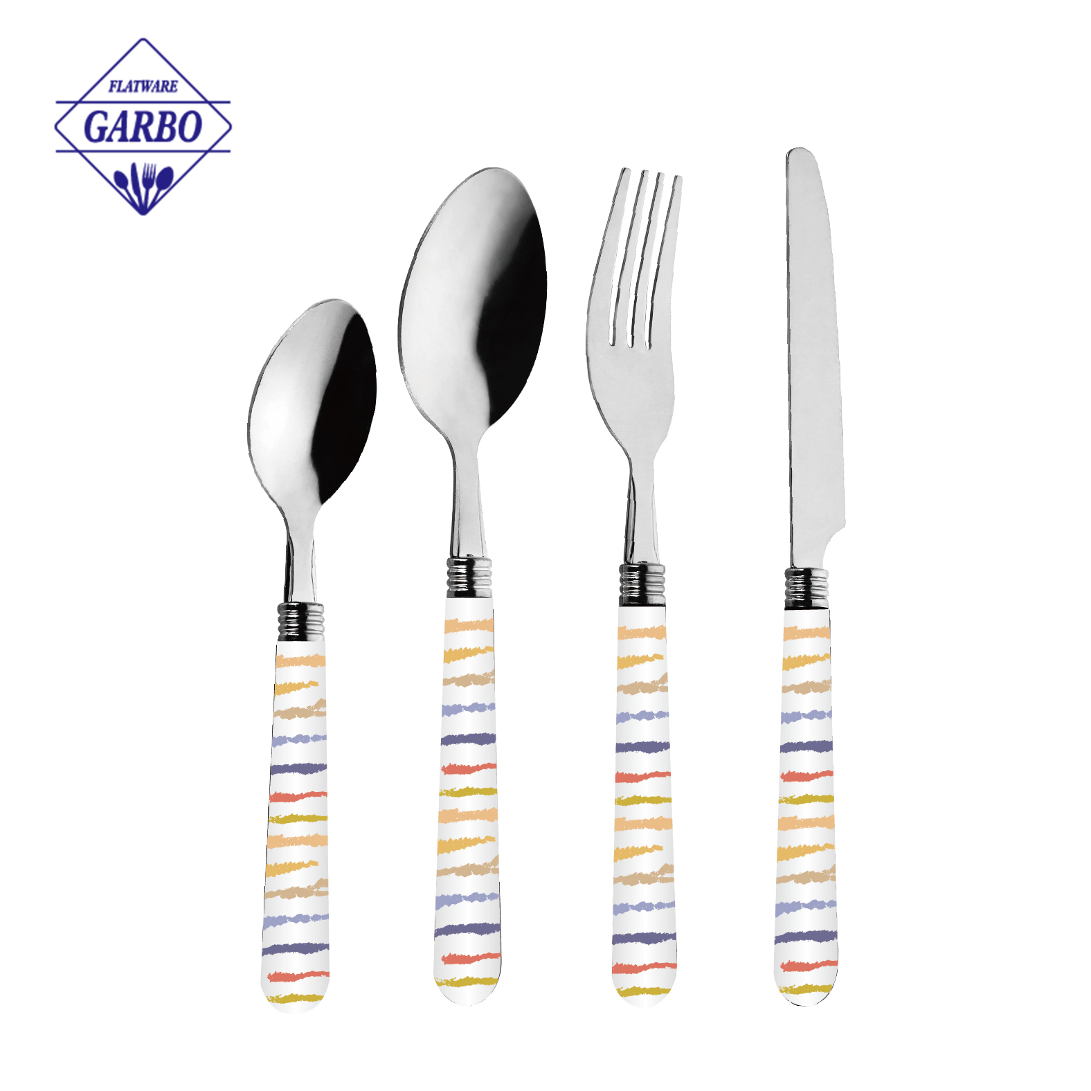 Factory Cheap Price Stainless Steel Cutlery Set with Printing ABS Handle