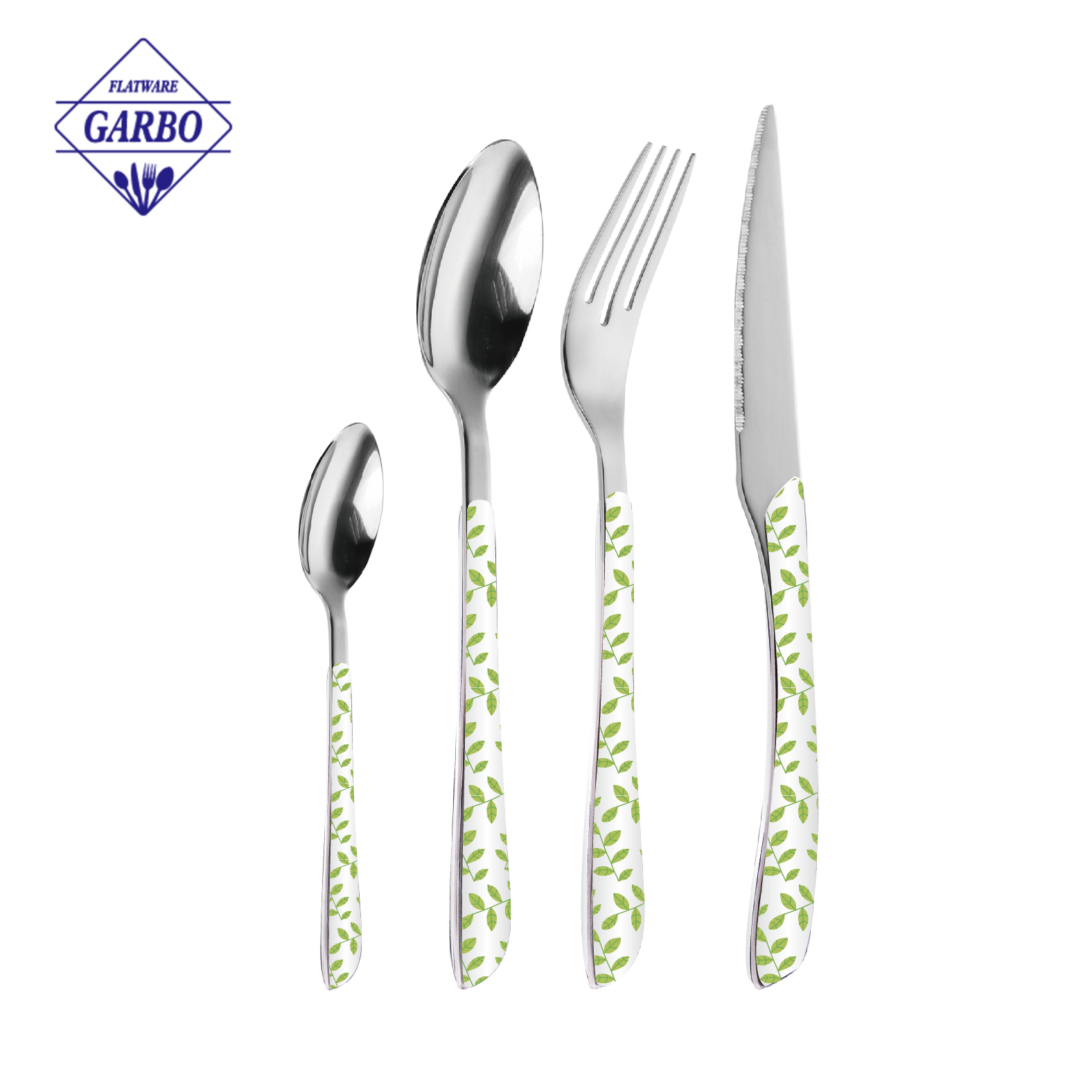 Decorated cutlery set with ABS handle hot sale on Amazon