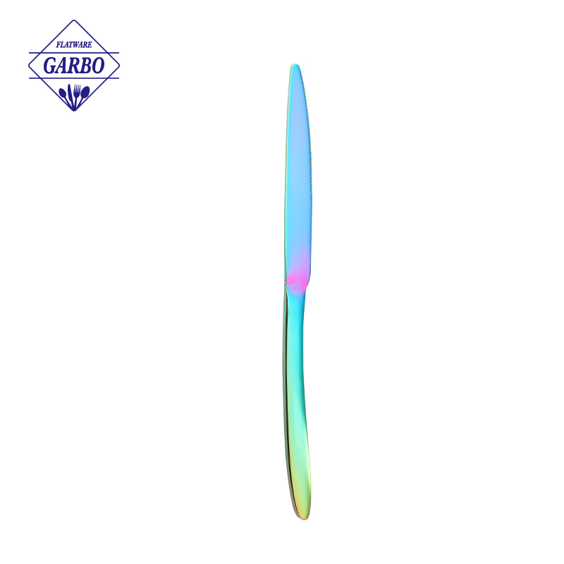 Blue color factory price dinner knife 410SS china manufacture