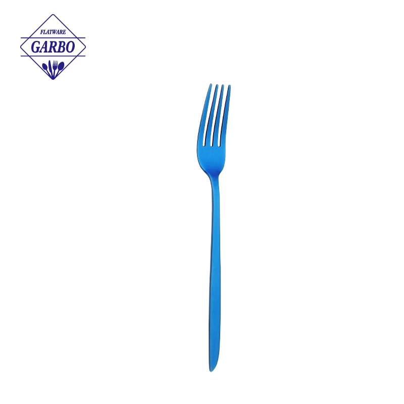 Purple color stainless steel dinner fork with 410 material