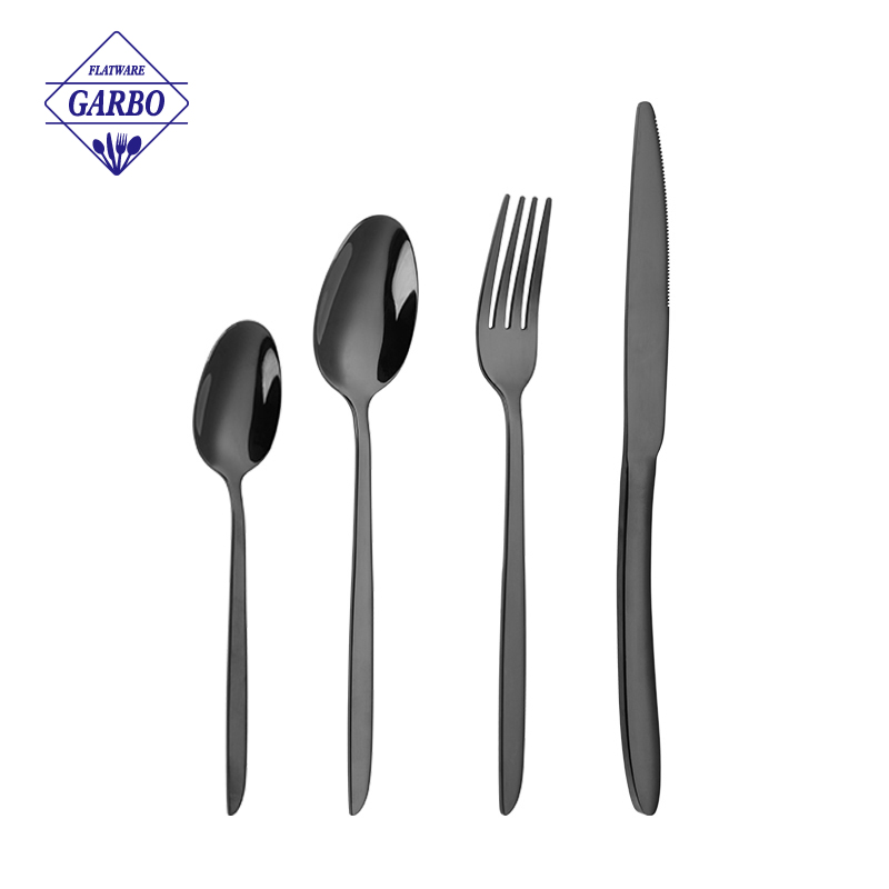 Cutlery Set Black Stainless Steel Flatware for wedding wholesale