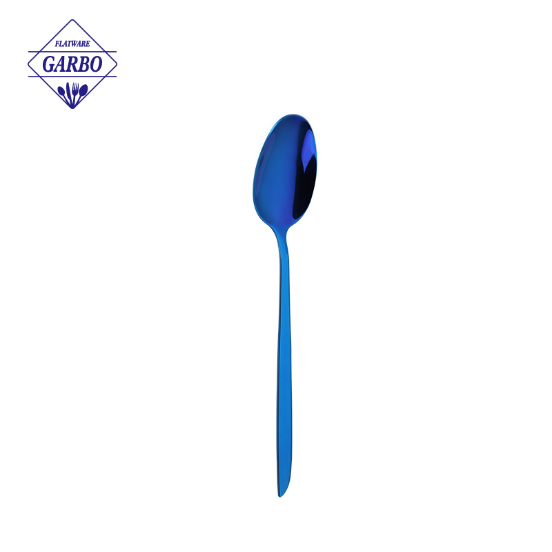 Creative PVD Blue Colored Stainless Steel Dinner Spoon for Wholesale manufacturing companies in America