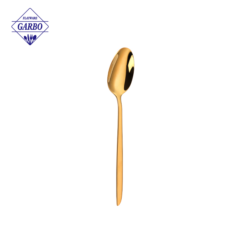 Amazon Hot Selling PVD Golden Stainless Steel Dinner Spoon wholesale market in America