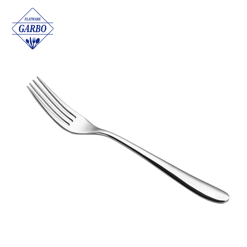 Classic stainless steel fork for dinner with engraved handle