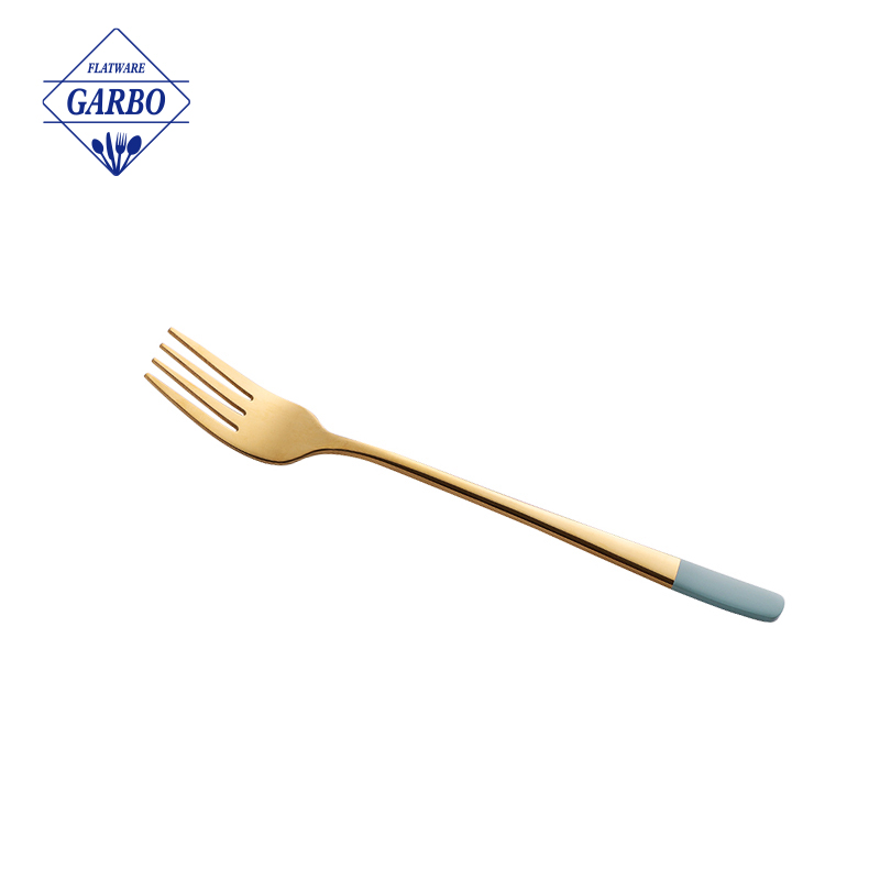 Classic stainless steel fork for dinner with engraved handle