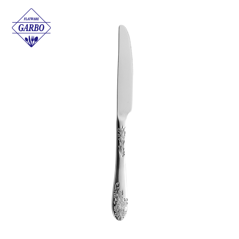 Silver 9 inch dinner knife for wholesale