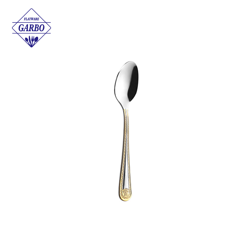 Customized logo hot sell stainless steel long handle tea spoon set for home