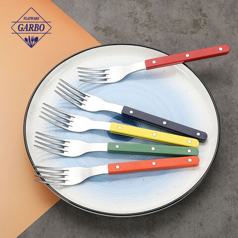 Stainless Steel Dinner Fork with Colorful Handle