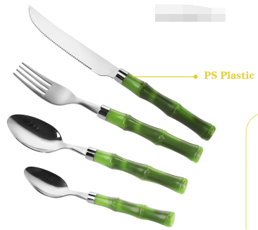 China Factory Green Bamboo Handles for Modern Cutlery Sets Hot Sale in Brazil