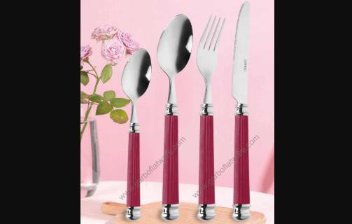 New 410 13/0 Stainless Steel Plastic Handle Cutlery Set: Affordable, Stylish, and Durable