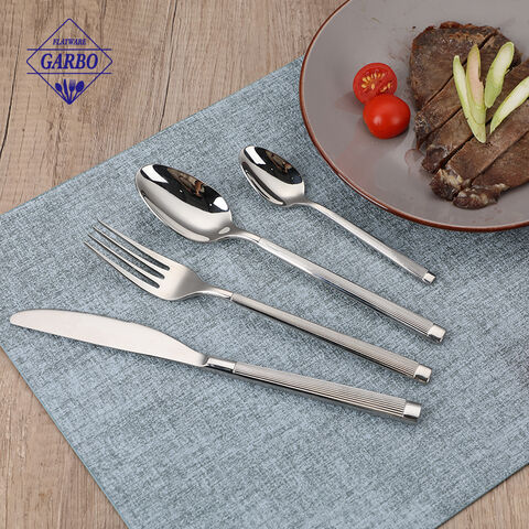 European and American New Stainless Steel Flatware Set with Silver Color