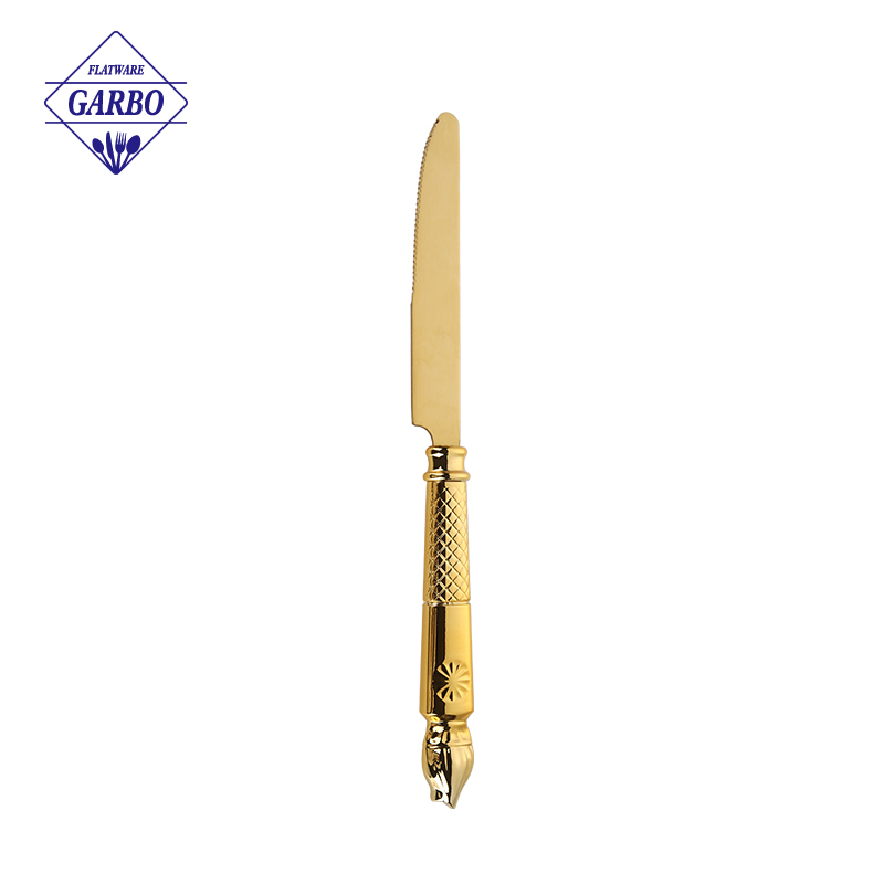 China factory gold stainless steel dinner knife with 410 material manufacturers in America