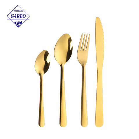 Factory Cheap Price Simple Gold Flatware Stainless Steel Set factory