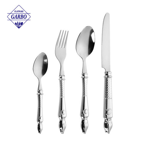 Retro Elegant ABS Handle Golden Stainless Steel Cutlery Set