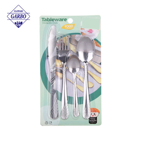 Gold stainless steel cutlery set with cheap price