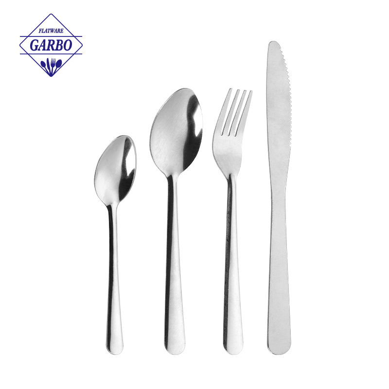 Cheap 4pcs flatware stainless steel silver color cutlery set wholesale