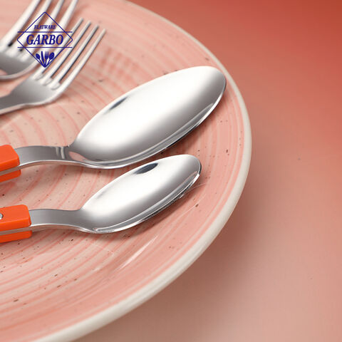 New design sliver cutlery sets with plastic handle for home 