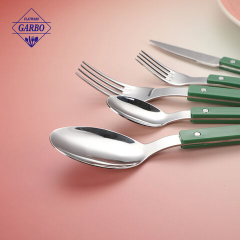 New design sliver cutlery sets with plastic handle for home 