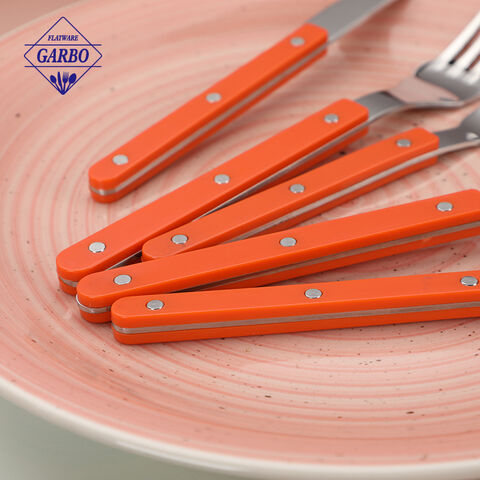 New design sliver cutlery sets with plastic handle for home 