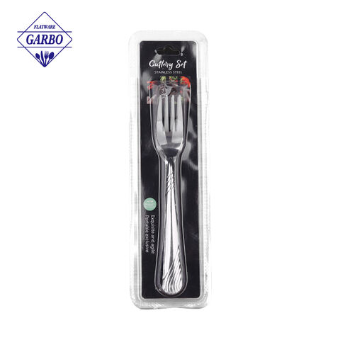 Stainless steel dinner fork for home with engraved handle 