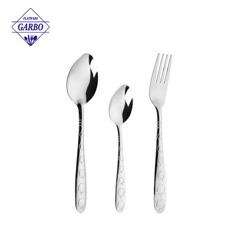 4PCS silver stainless steel cutlery set with apple design handle wholesale market in Brazil