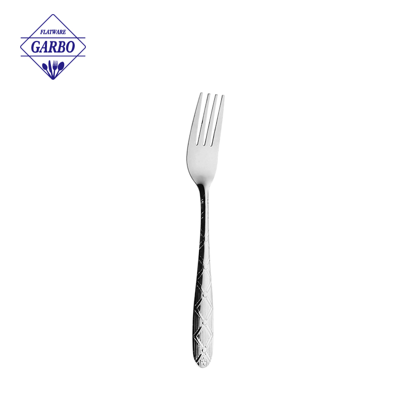 Elegant Silver Stainless Steel Flatware Sets with Diamond Design Handle