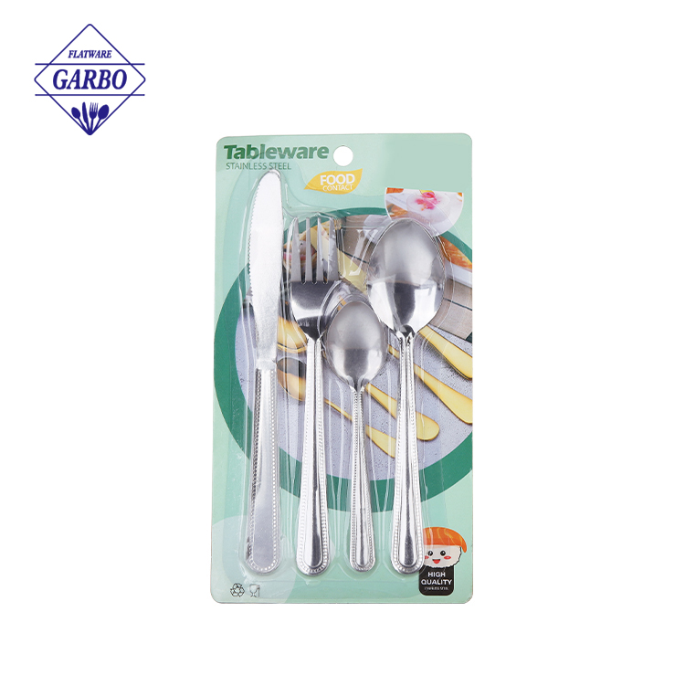 Wholesale hot selling stainless steel spoon with star flower engraved handle