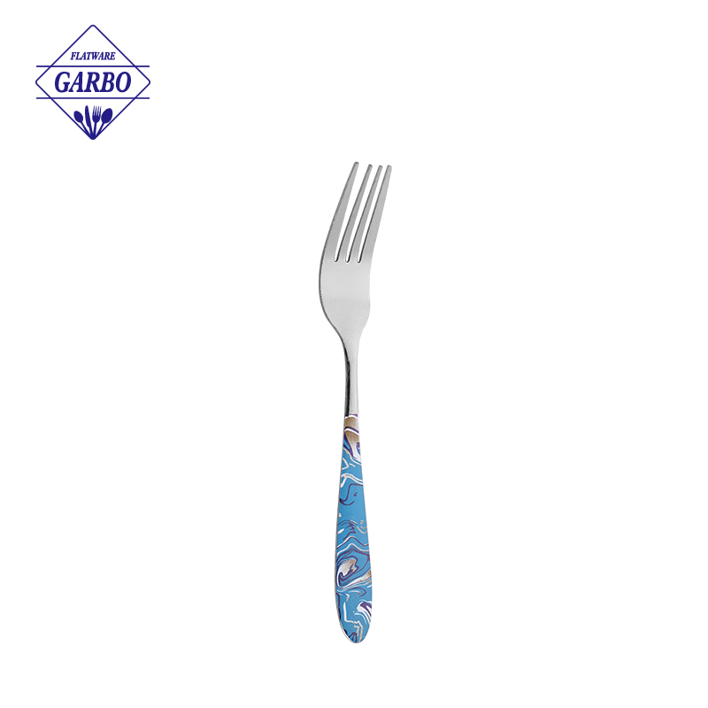 Elegant Silver Stainless Steel Flatware Sets with Custom Decal Handle