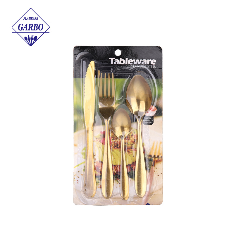 Factory Cheap Price Gold Flatware Stainless Steel Set with Custom Package