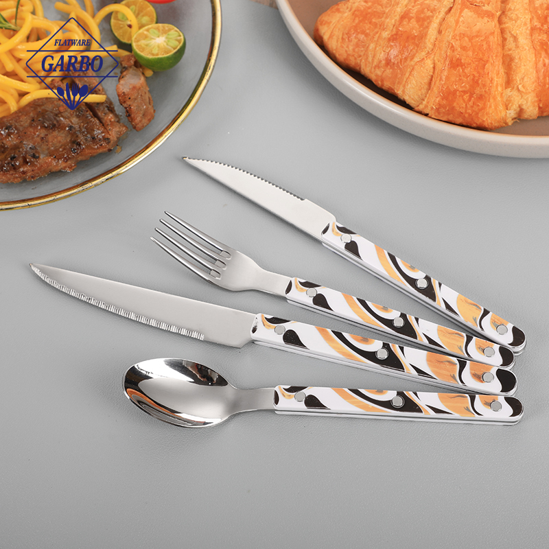 China factory silver stainless steel cutlery set with 410 material 