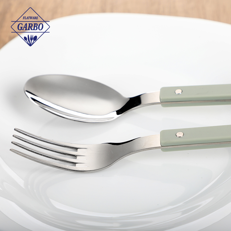 Non-slip durable stainless steel cutlery with ABS handle