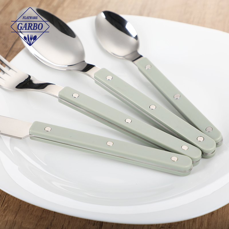 Non-slip durable stainless steel cutlery with ABS handle