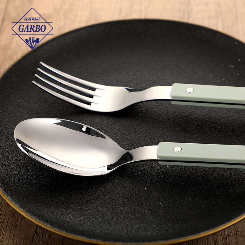 Non-slip durable stainless steel cutlery with ABS handle