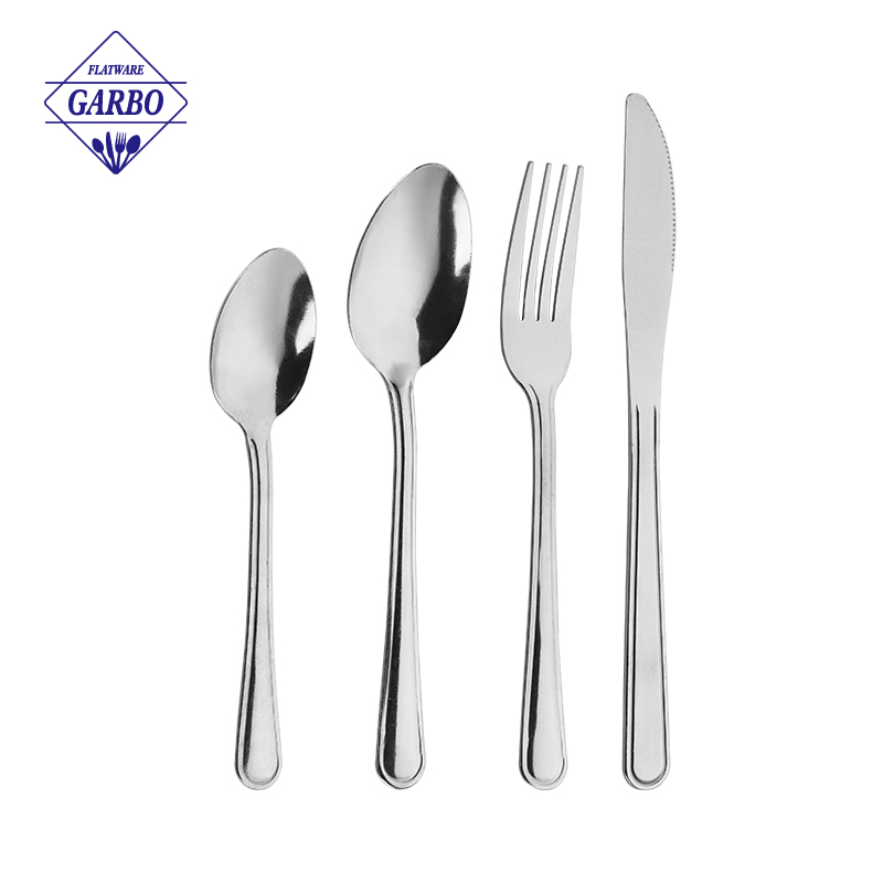 Original Factory Silver Stainless Steel Flatware Sets with Modern Design for kitchen wholesale