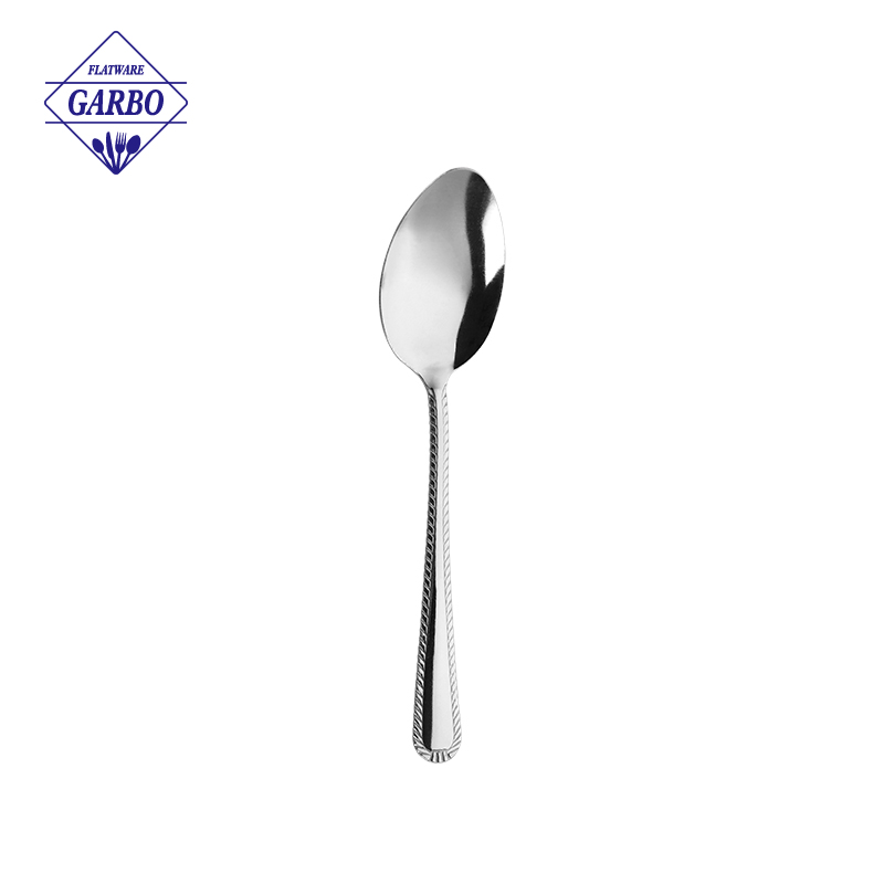 Super cheap stainless steel dinner spoon with unique package making company